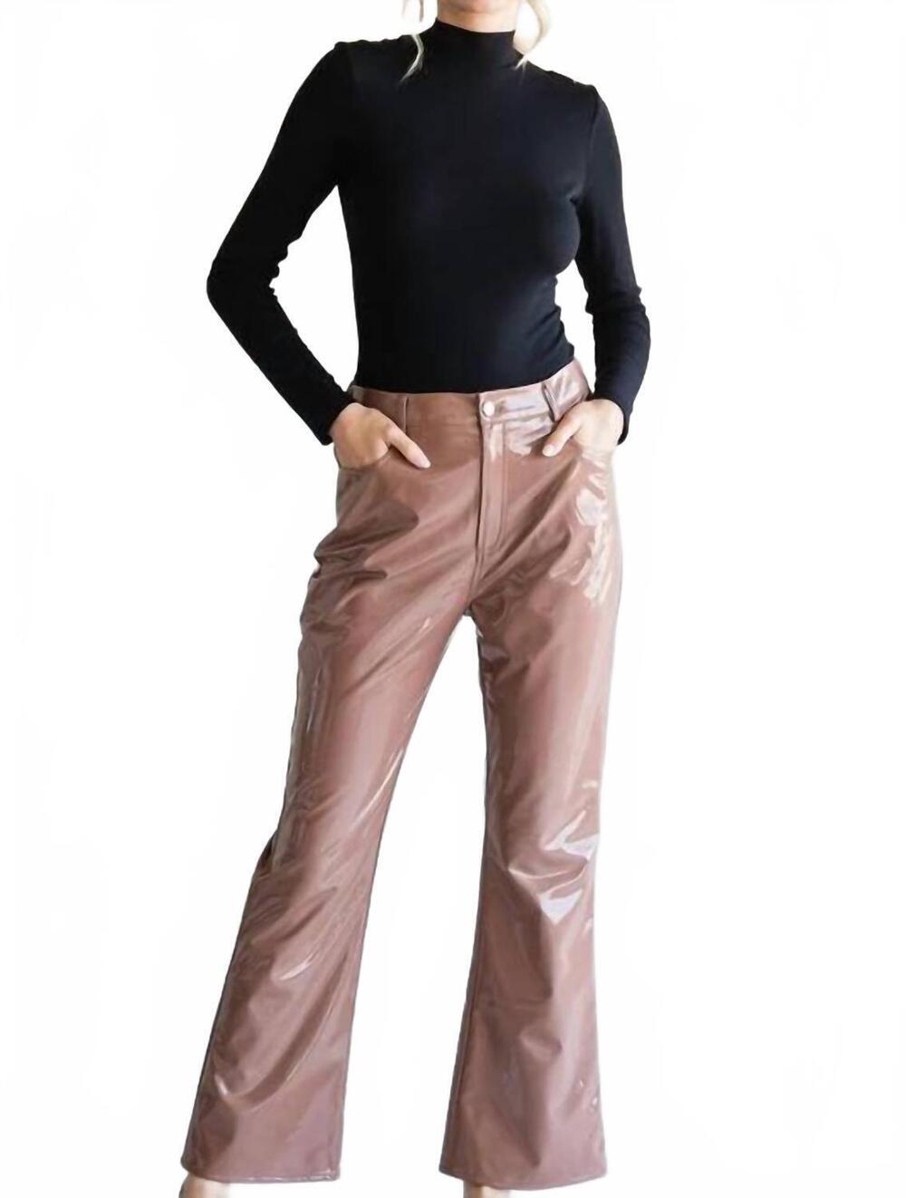 NEW JODIFL huda flare pants in metallic brown